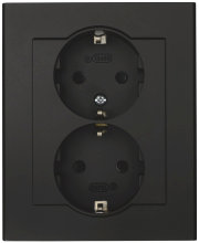 Vägguttag 2-vägs Jordat Optima Malmbergs